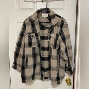 Lucky Brand Flannel Jacket 100% Cotton Size Medium